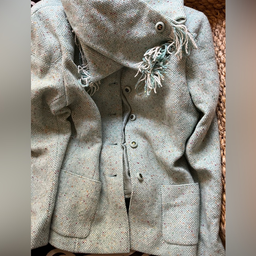 Chanel wool coat vintage with scarf
